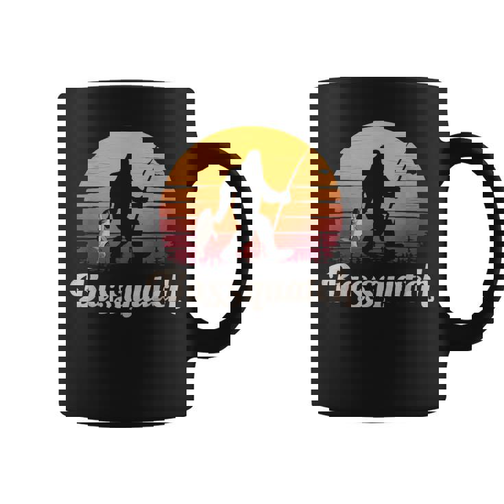 Basssquatch ビッグフット 釣り バス フォレスト シルエット コーヒーマグ