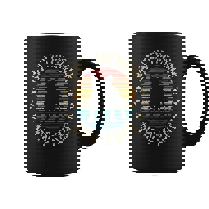 Best Frenchie Dad Ever ヴィンテージ フレンチブルドッグ 面白いギフト コーヒーマグ