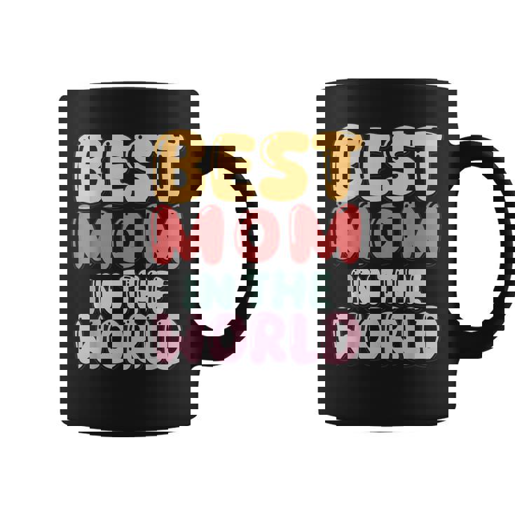 Best Mom In The World Colorful Lettering Coffee Mug