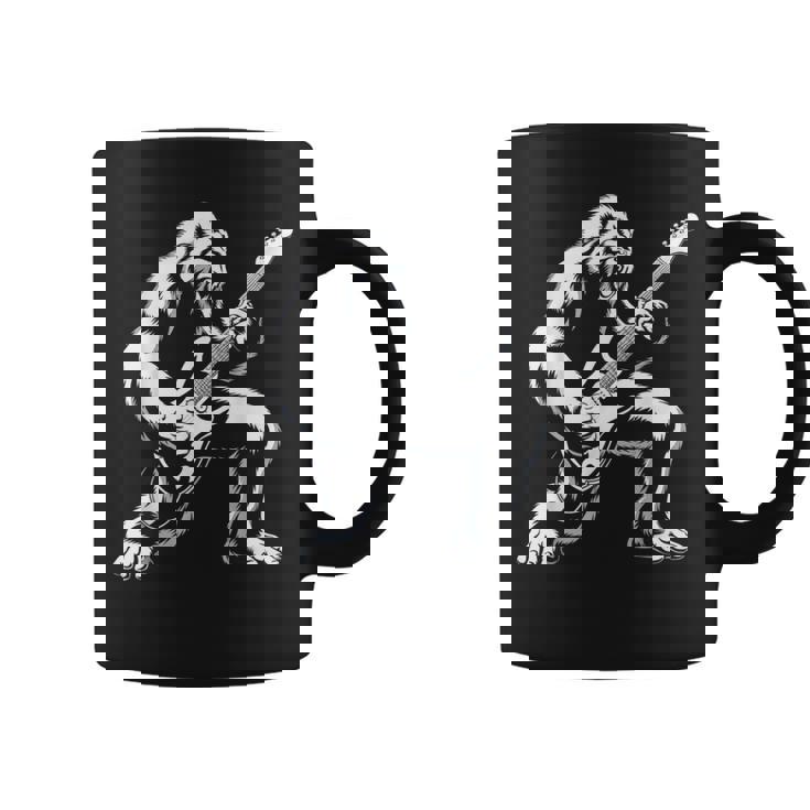 Bigfoot Playing Guitar Rock And Roll Music Band Sasquatch Coffee Mug