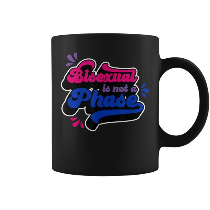 Bisexual Is Not A Phase Cute Bi Pride Flag Citas Divertidas Taza de café
