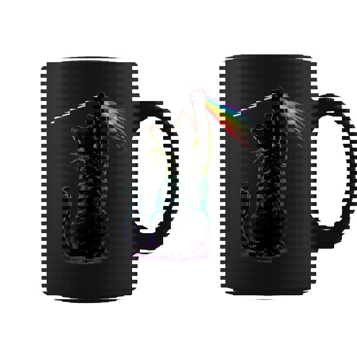 Black Cat Rainbow Light Prism Science Lover Physics Lgbt Coffee Mug Black Cat Rainbow Light Prism Science Lover Physics Lgbt Coffee Mug