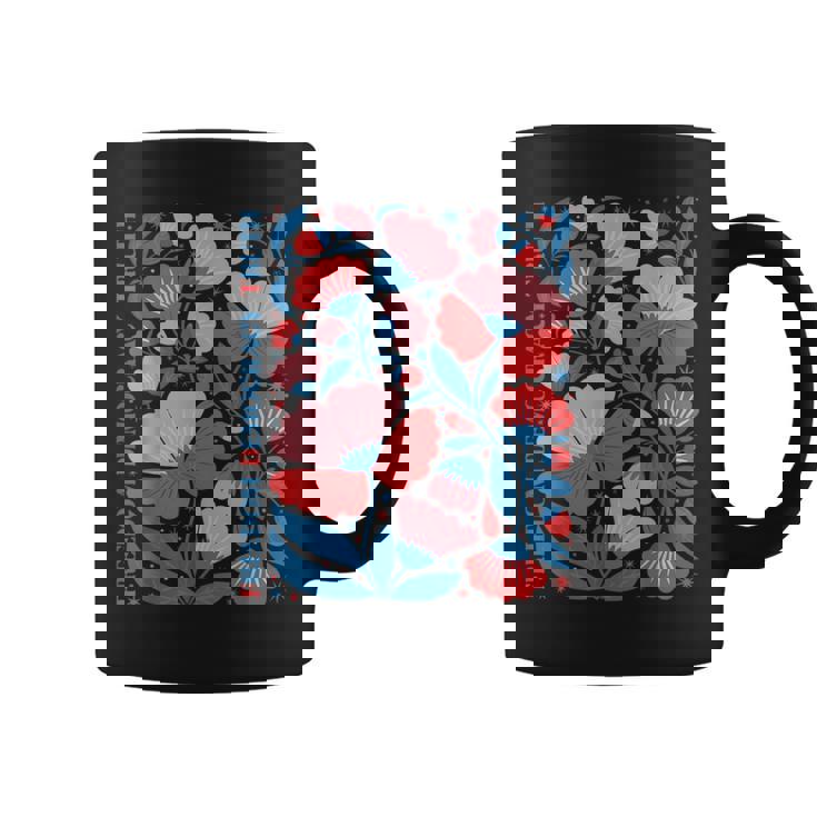 Boho Floral Freedom Democracy Truth Patriotic 4Th Of July Coffee Mug
