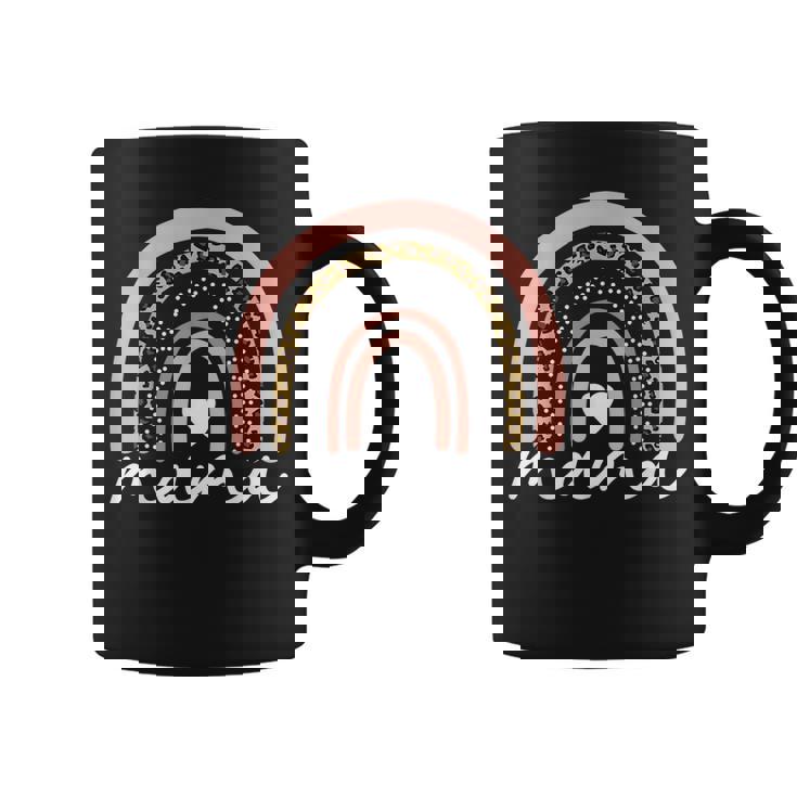 Boho Rainbow Mama Leopard Mother's Day Cute Mom Heart Mommy Coffee Mug