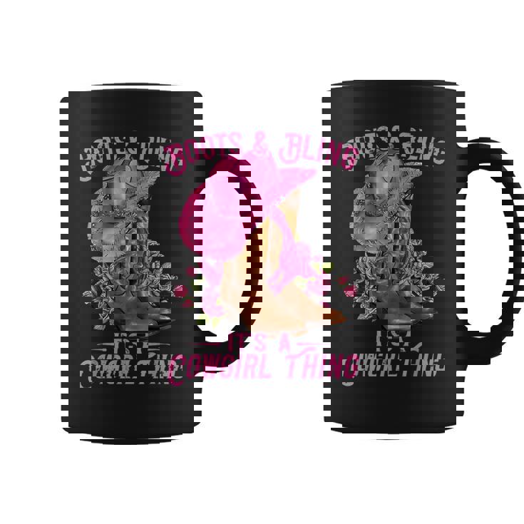 Boots And Bling It's A Cowgirl Thing Western Rodeo Cowgirl Coffee Mug
