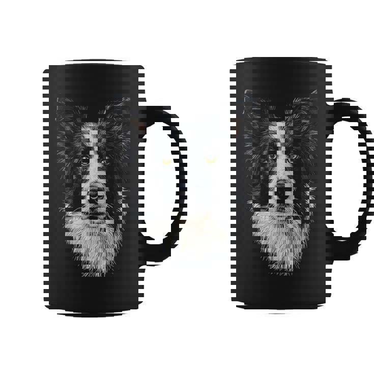 Border Collie Dog Motif Mandala Border Collie Taza de café