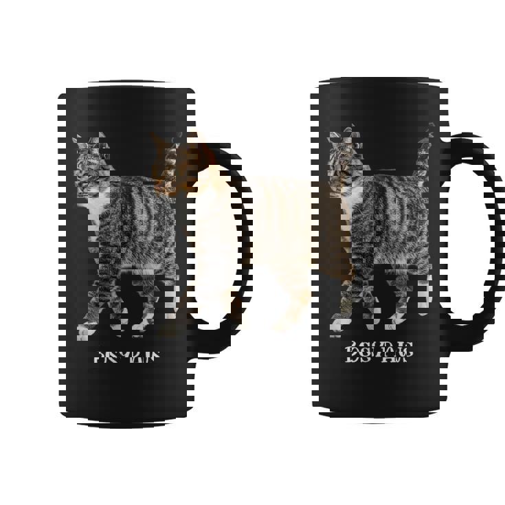 Bossy Paws 猫好き キジトラ白 猫ネタ 猫しもべ ツンデレ 猫飼い 猫オーナー 猫依存症 おもしろ コーヒーマグ