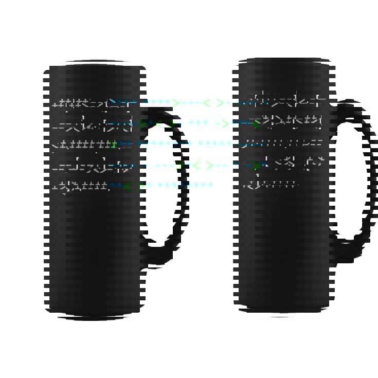 Brainfuck Hello World シャツ、プログラミング、コード、オタク コーヒーマグ