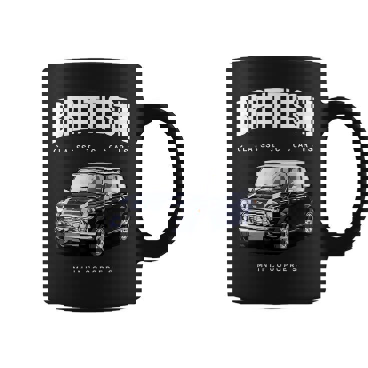 British Classic Car ダークブルー ミニスポーツカー コーヒーマグ