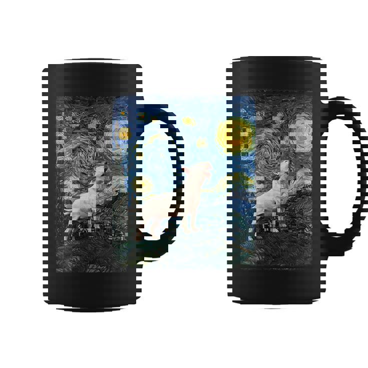 Bull Terrier Howling Moon Noche Estrelladaan Gogh Divertido Cuello Taza de café