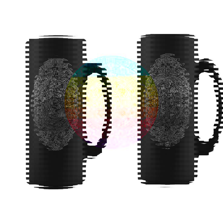 Calendario Aztecaol Mexicano Rainbow Taza de café