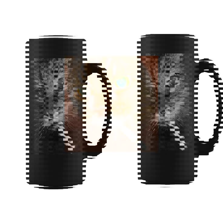 Cat Meme Cat Smoking Cigarette Coffee Mug