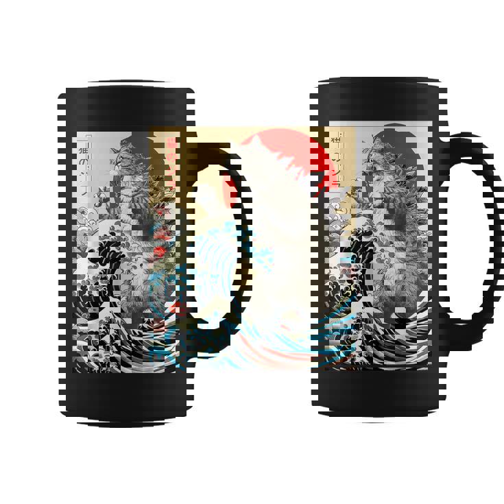 Catzilla Cat 日本アート 面白い猫 ギフト 男性 女性 子供 コーヒーマグ