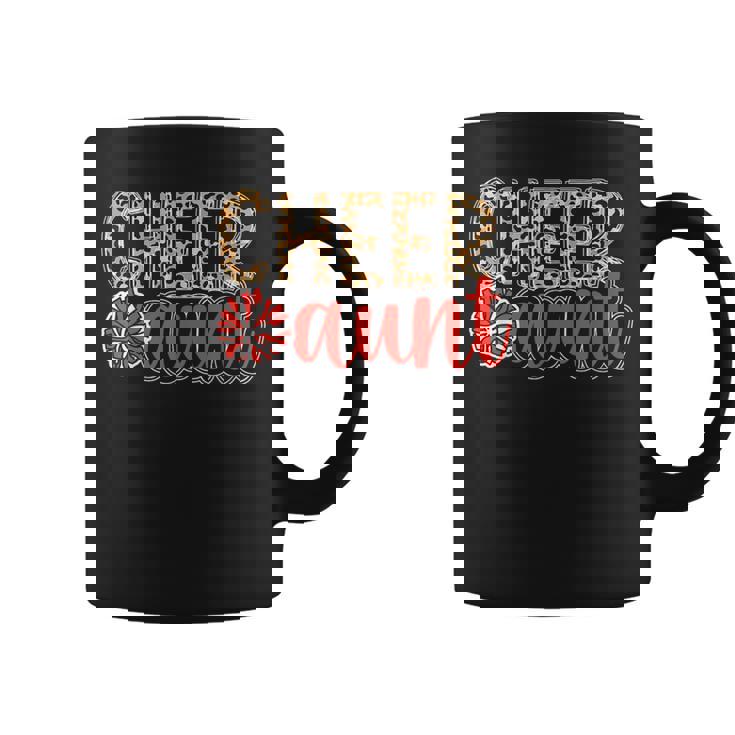 Cheer Aunt Leopard Aunt Of A Cheerleader Aunt Cheer Auntie Coffee Mug