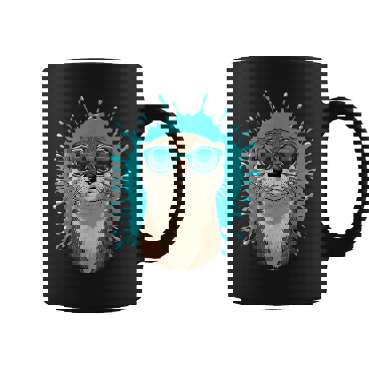 Chill Otteribes 面白いカワウソサングラスデザイン コーヒーマグ