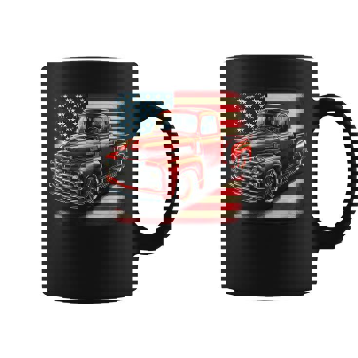 Classic Old Pickup Truck 4Th Of July Patriotic American Flag Coffee Mug