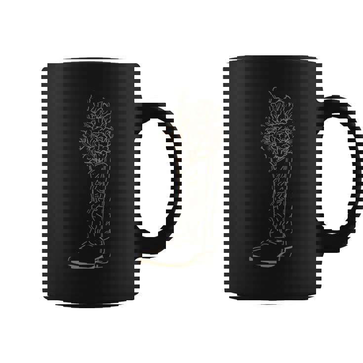 Coastal Cowgirl ニュートラルタン フローラル カウボーイブーツ ウエスタン コーヒーマグ