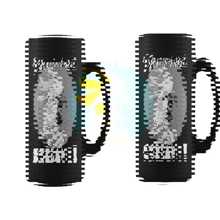 Cockatoo Meme T、面白い叫び声を上げているキバタン コーヒーマグ