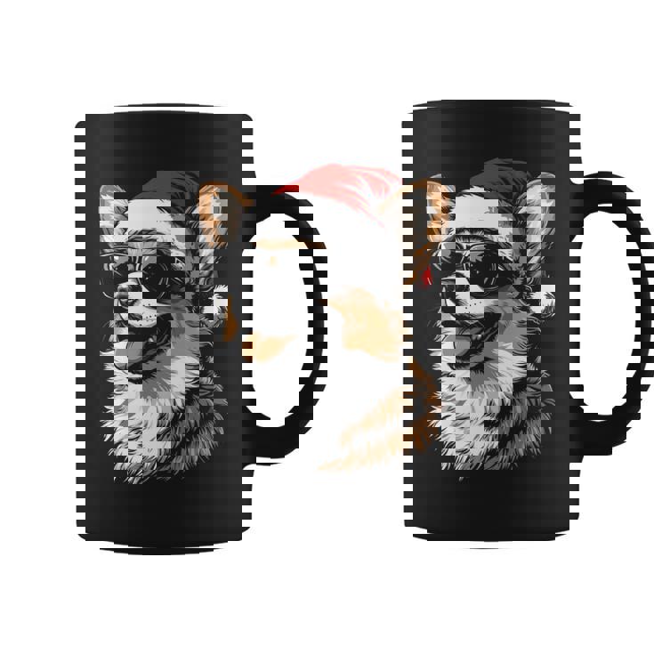 Corgi サンタハット 面白い かわいい 犬 ママ お父さん クリスマス 長袖tシャツ コーヒーマグ