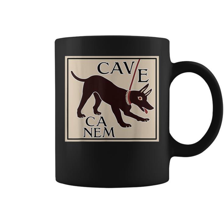 Cuidado Con El Perro Cave Canem Imagen Grecorromana Taza de café