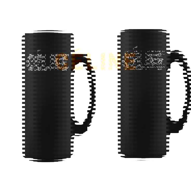Céline レオパード こんにちは私の名前は、名です コーヒーマグ