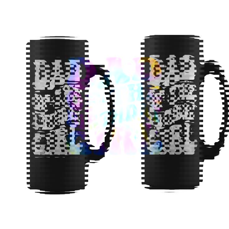 Dad Of The Birthday Girl Tie Dye Colorful 1St Bday Coffee Mug