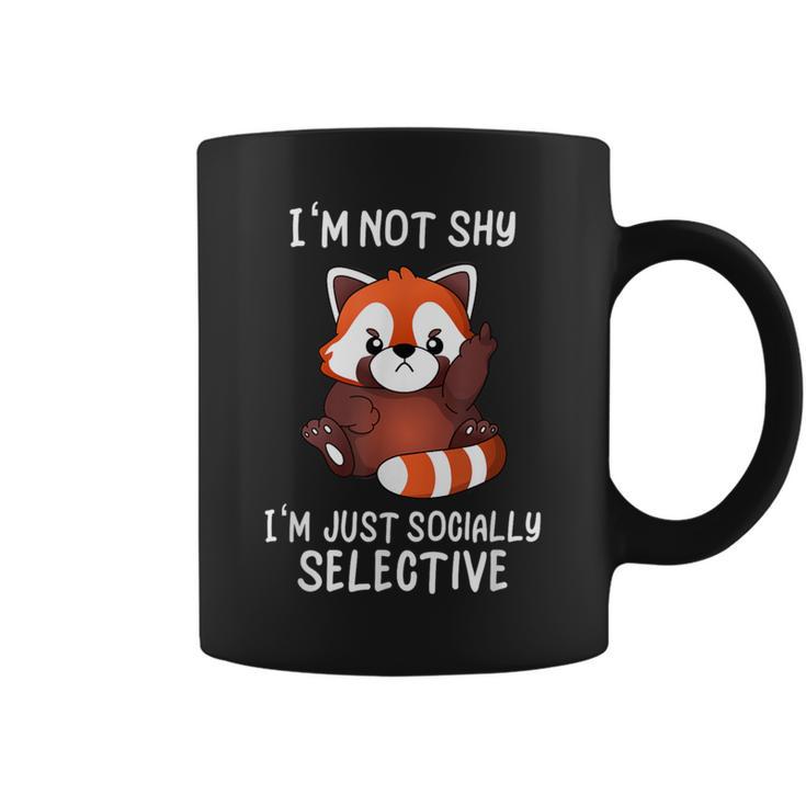 Déclaration D'humour Antisocialocialementélectif Mignon Panda Rouge Tasse