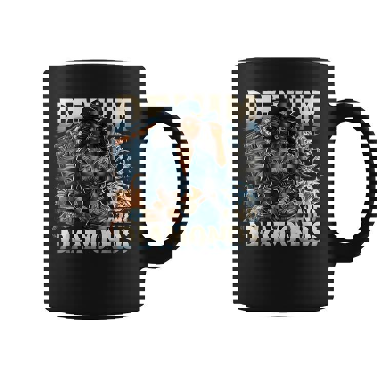 Denim And Diamonds African Melanin Swag Cowgirls Western Coffee Mug