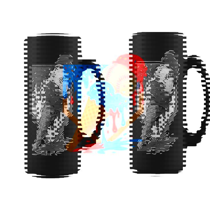 Distressed Baseball Boys Ice Cream Drip Baseball Boys Youth Coffee Mug