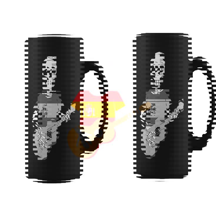Divertido Esqueleto Guitarra España Bandera España Divertido Esqueleto Meme Taza de café