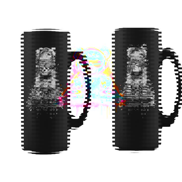 Dj Music Ours En Peluche Coloré Avec Lunettes Deoleil Tasse