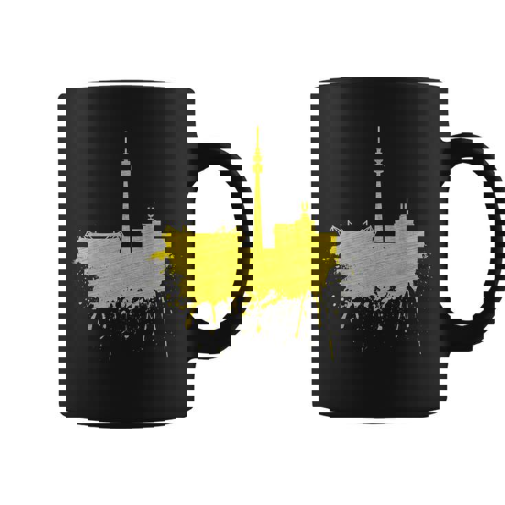 Dortmundkyline ドルトムントのスカイライン 黄色い絵 ドルトムント好きにはたまらないファンアート コーヒーマグ