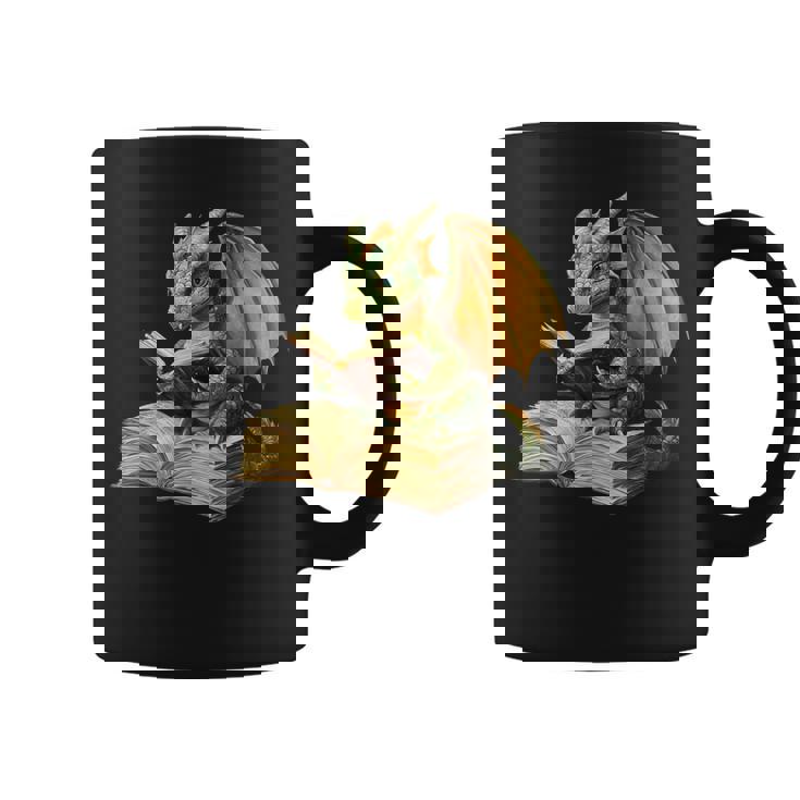 Dragon Bookworm Reading Book Graphic Coffee Mug