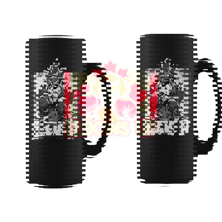 Elbows Up Canada カナダのカウンター関税 ビーバーボクシング コーヒーマグ