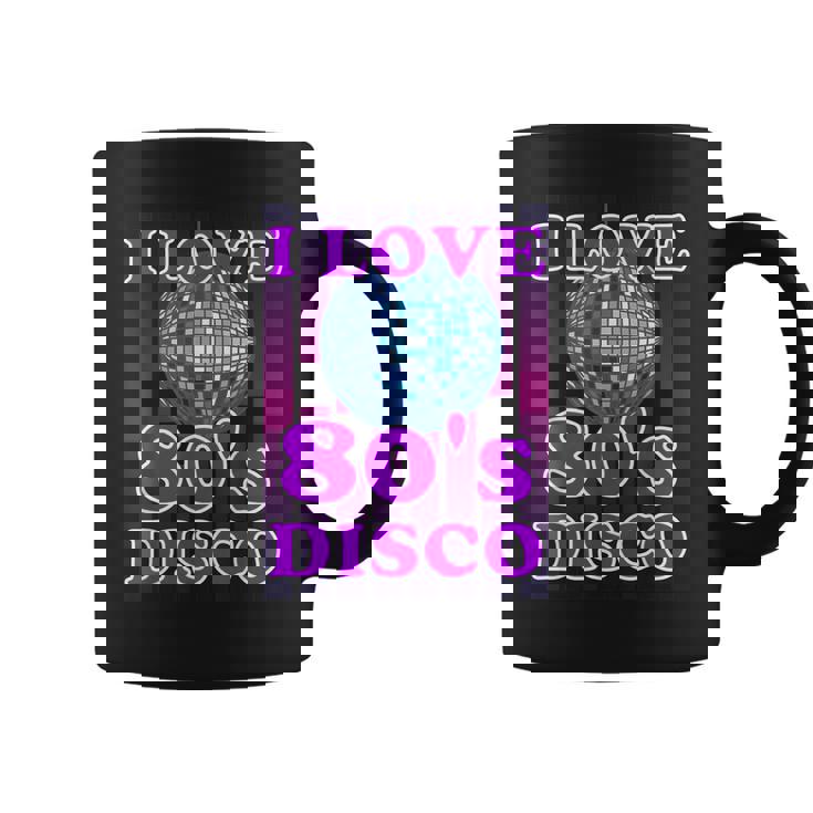 Me Encanta La Música Disco Retro Disco De Los 80 Taza de café
