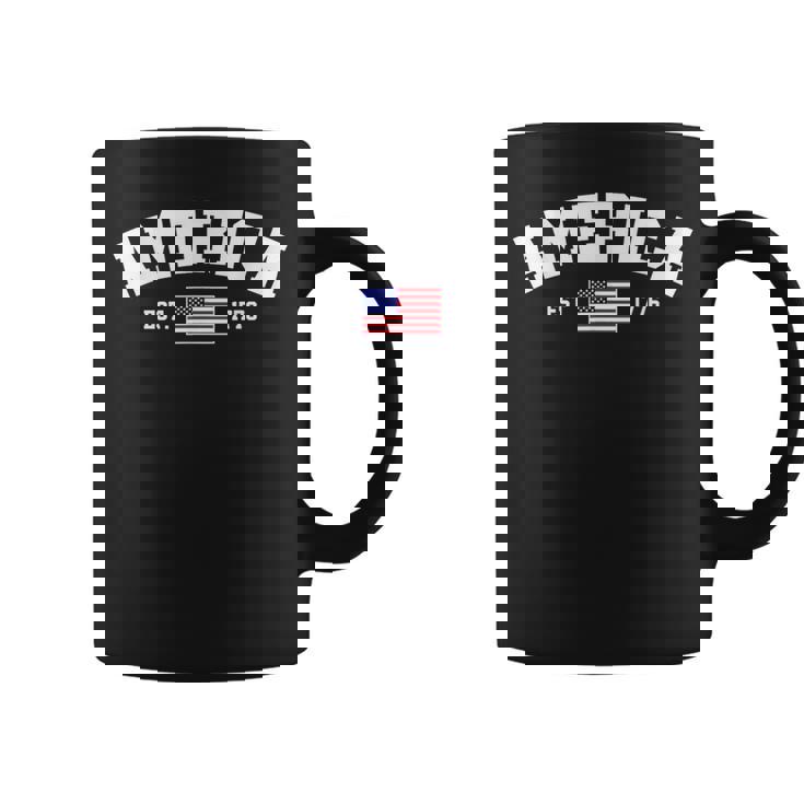 Est 1776 Patriotic Us American Flag 4Th Of July America Coffee Mug