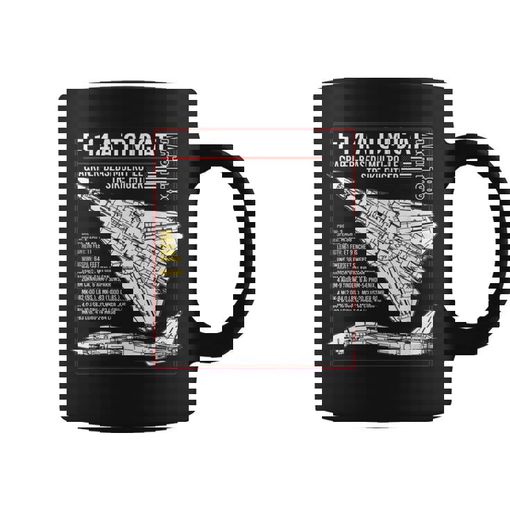 F-14 Tomcat Us American Carrier航空機 ブループリント コーヒーマグ
