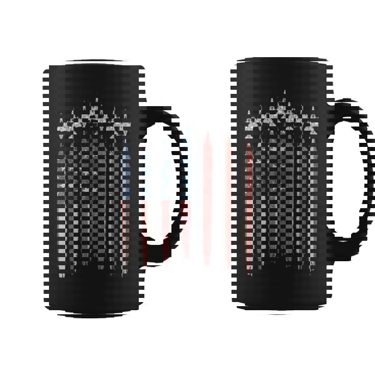 F4 ファントムファイタージェット アメリカ国旗 飛行機 F-4 7月4日 コーヒーマグ