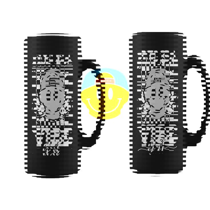 Five Is A Vibe 5Th Birthday Groovy Boys Girls 5 Years Old Coffee Mug