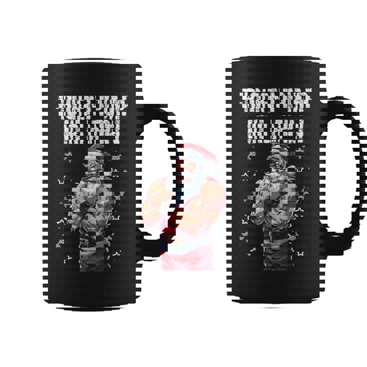 Frohen Pump Ihr Lappen 筋肉質サンタジム コーヒーマグ