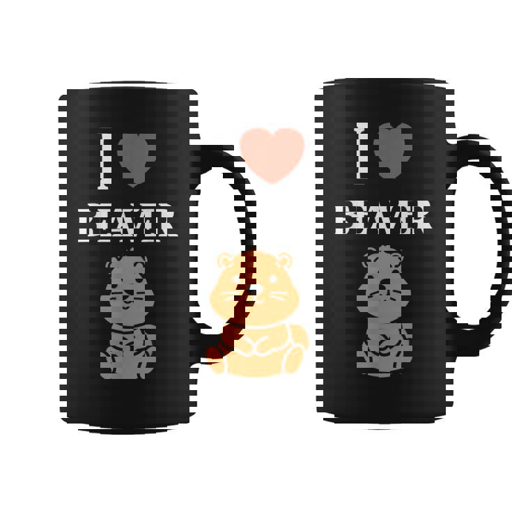 Baby Beavers Minimalist Cute I Love Beaver コーヒーマグ