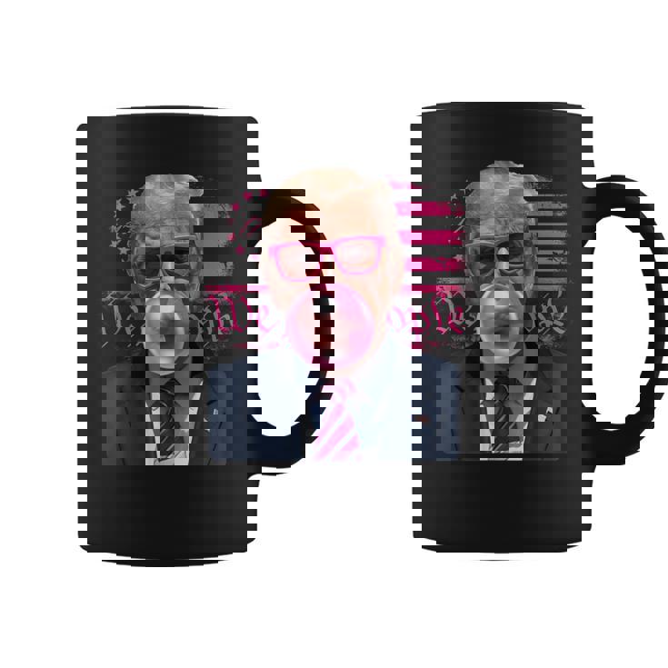 Donald Trump Bubble Gum Pink 4Th Of July American Flag Coffee Mug