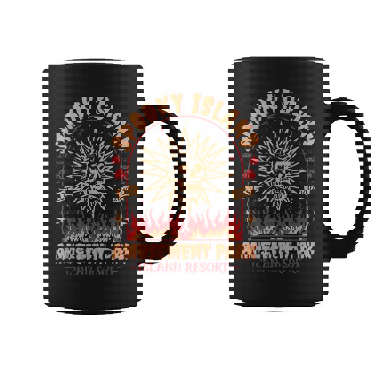 Halloween Spooky Island Est 2002 Amusement Park Skull Coffee Mug