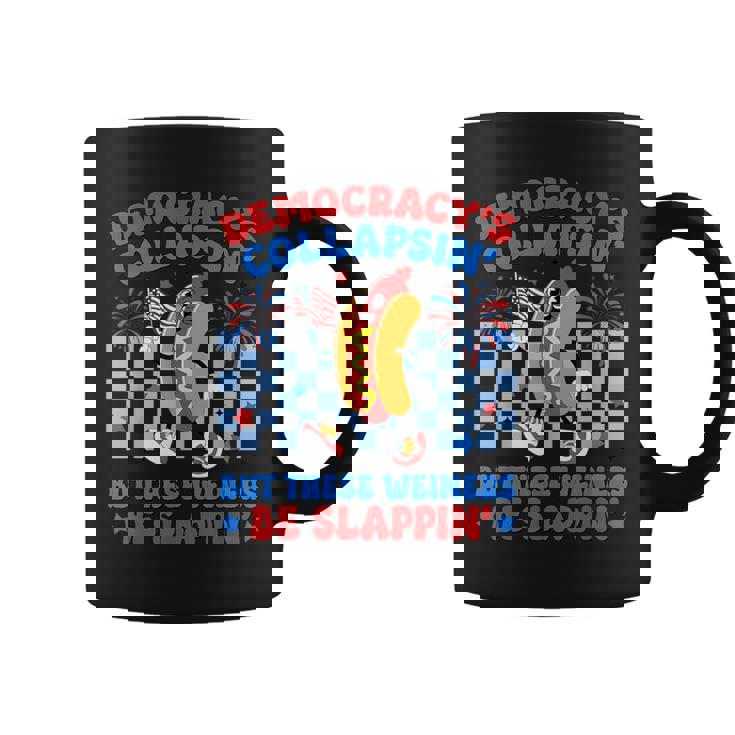 Hot Dog Democracy's Collapsing 4Th July Protest Trump Coffee Mug