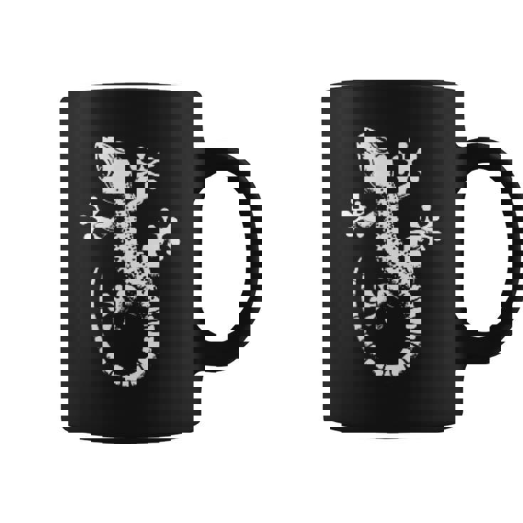 Gecko Dad Mom Lover モノクロ ヤモリ コーヒーマグ