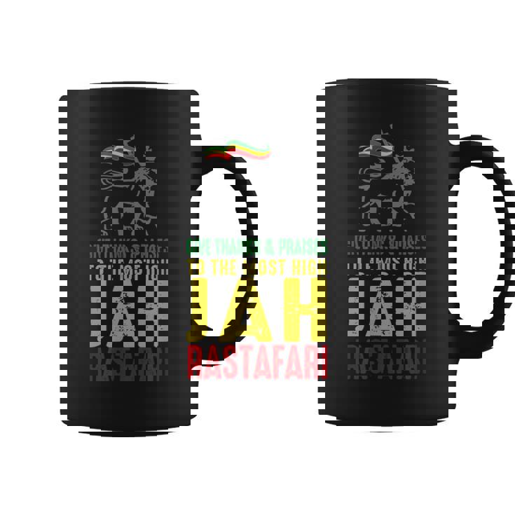 Give Thanks & Praises Jah Rastafari レゲエ ラスタ ウェア コーヒーマグ