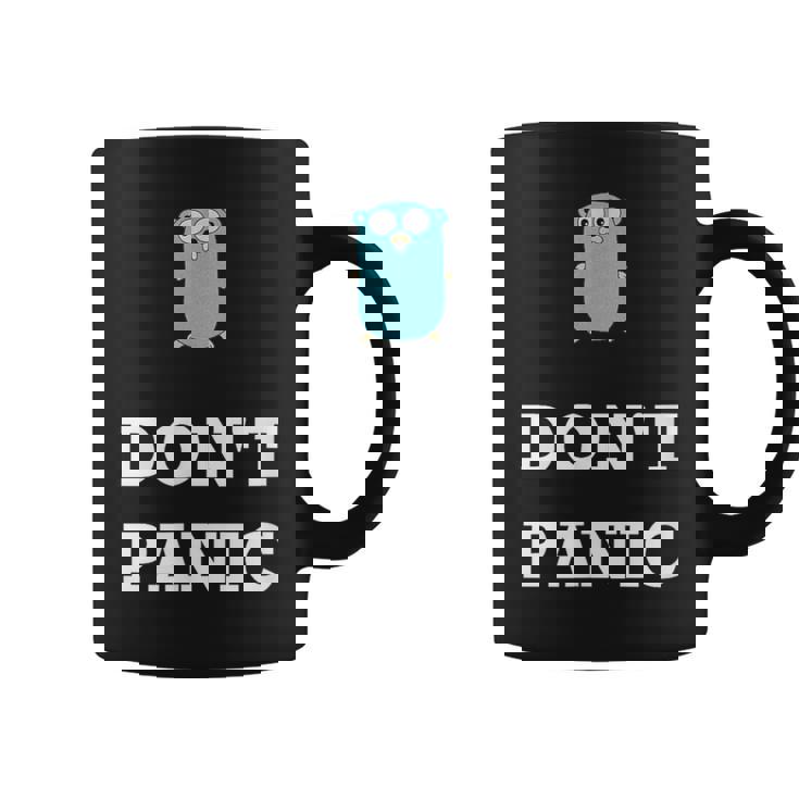 Golang Gopher プログラミング ユーモア Don't Panic Coding Developer コーヒーマグ