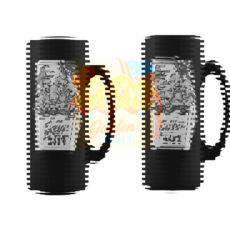 Golden Light Golden Retriever Patriotic Us Flag 4Th Of July Coffee Mug