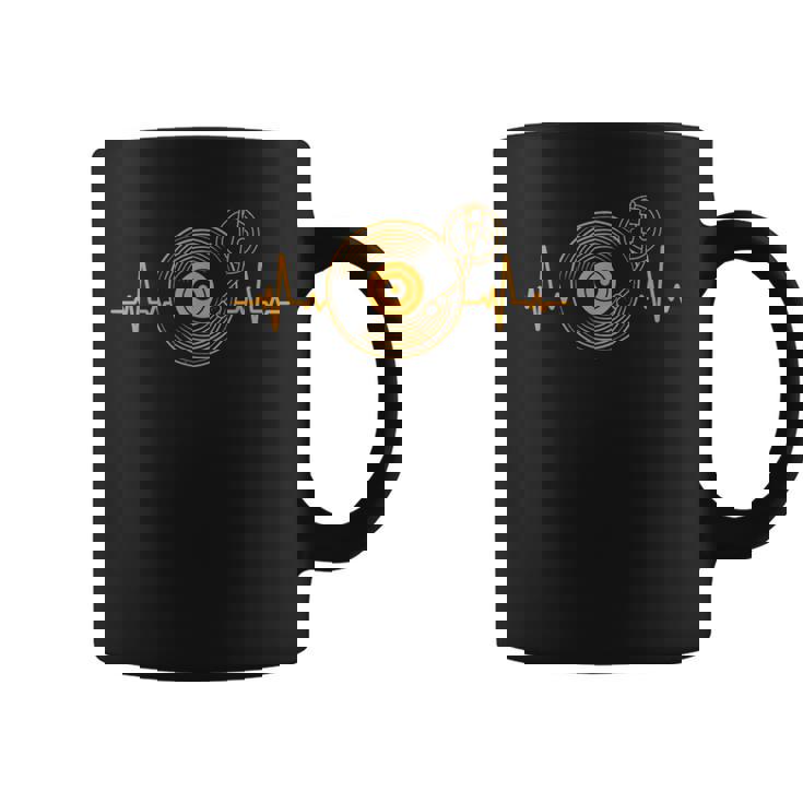 Gran Disco Deinilo Heartbeat Diseño Tocadiscos Dj Taza de café