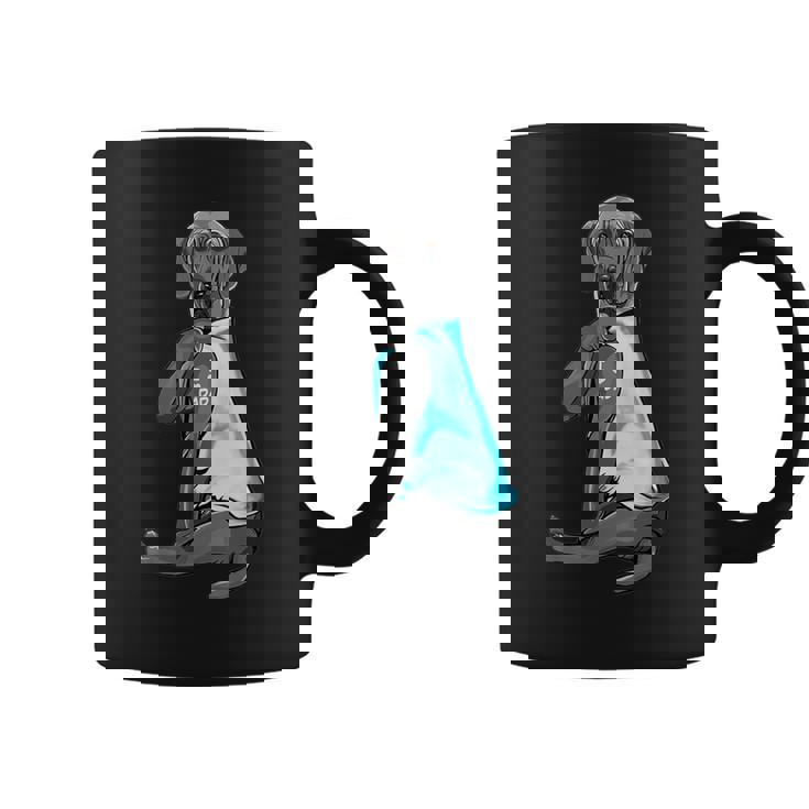 Gray Great Dane Tattoos I Love Dad Sitting Father's Day Coffee Mug